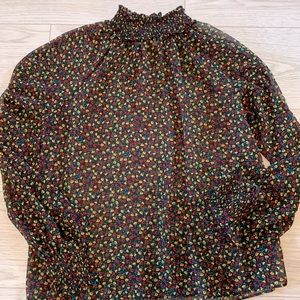 Gap - Multi-Color high Collar Sheer Blouse.